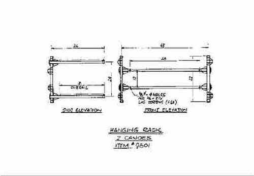 Seitech rack 2 canoes wall