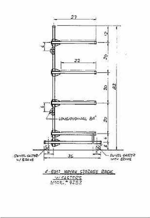 Seitech Rack for 4 kayks caster