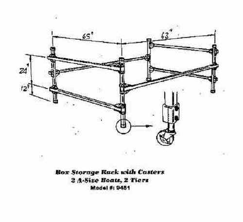 Seitech Sailboat Rack for 2 Sunfish Laser casters