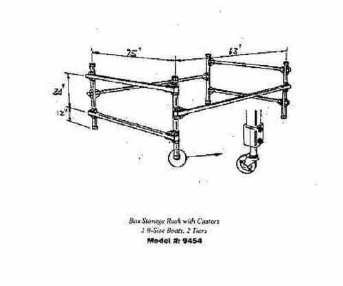 Seitech Sailboat Rack for 2 Vanguard 15 Style sailboats casters