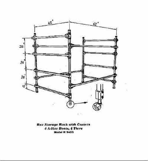 Seitech Sailboat Rack for 4 Laser, Sunfish style casters