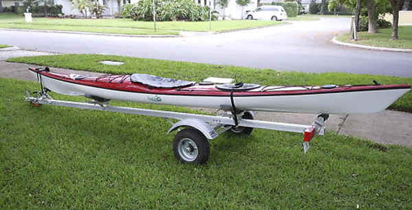 16'Foot  "Kajak" Sport Viking Expedition kayak on Trailex Sut-200-S Trailer