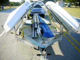 Multiple Sunfish and Laser Sailboat Trailer, carries 3 to 4 sailboats